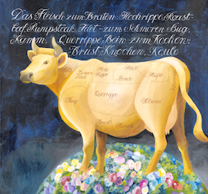 Rind, Öl auf Leinwand 60x70 CM