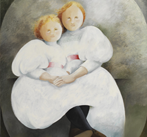 Geschwister, Öl auf Leinwand 60x70 CM