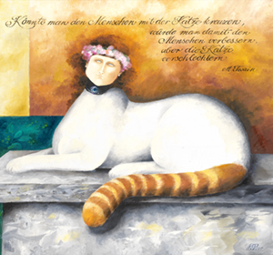 Sphynx Katze, Öl auf Leinwand 60x70 CM