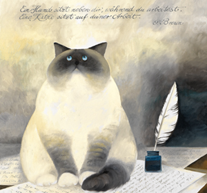 Brief Kater, Öl auf Leinwand 60x70 CM